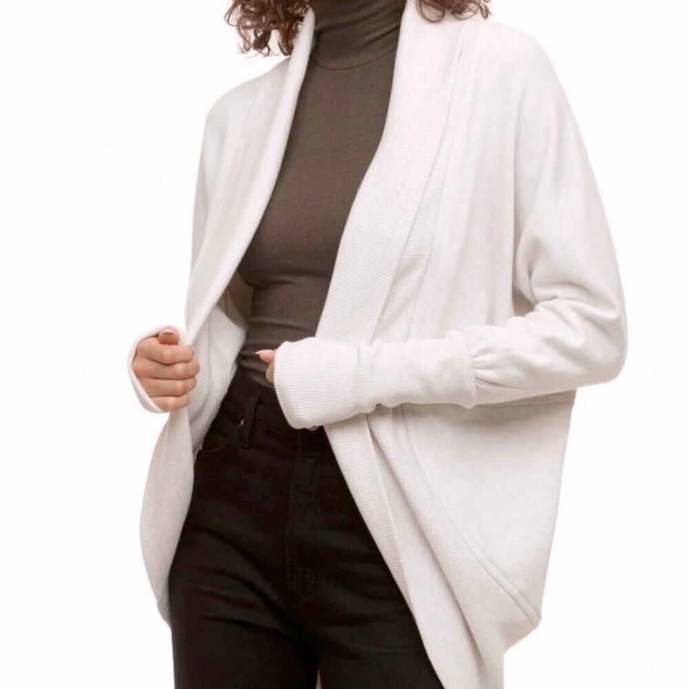 ARITZIA Wilfred Diderot Cocoon Long Open Cardigan Sweater Light Grey Size XXS/XS